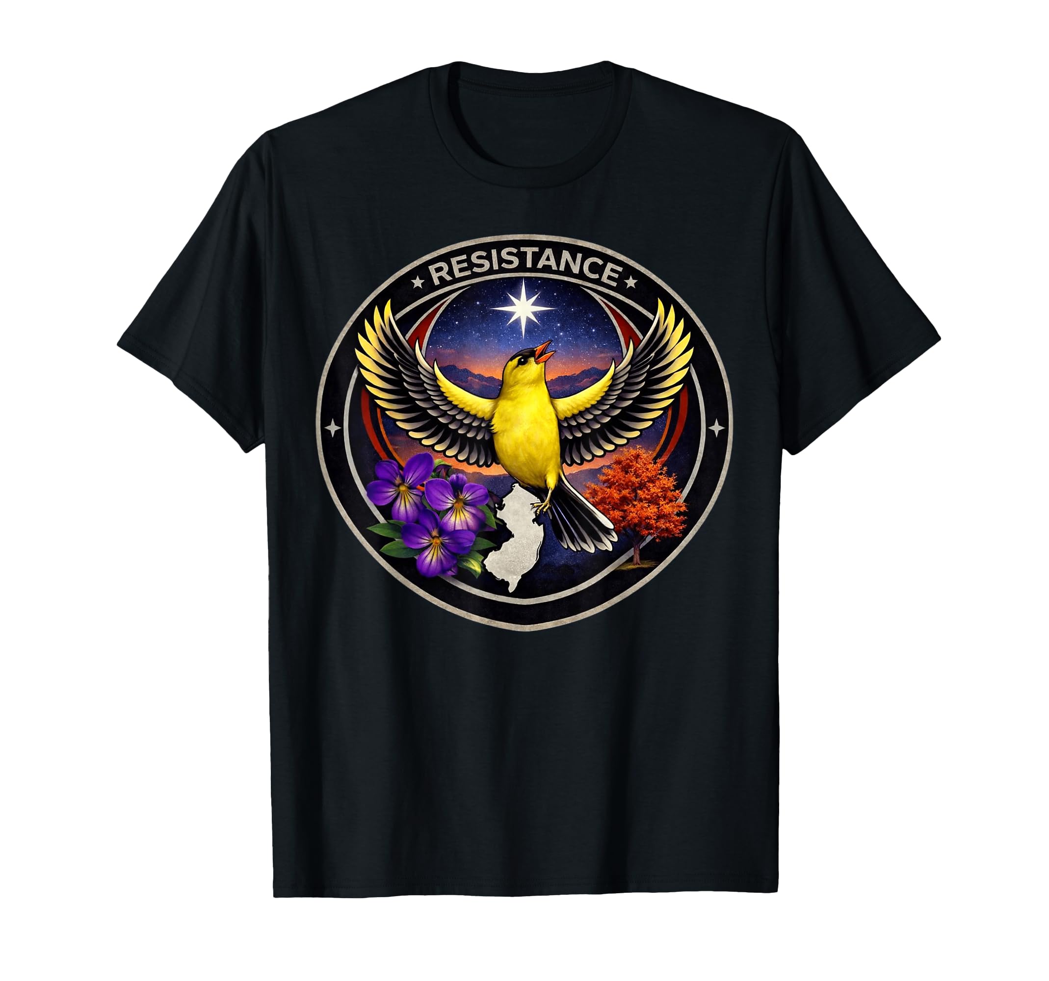 New Jersey Nj Rebel Bird Alliance T-Shirt - Custom Art Print Men Women