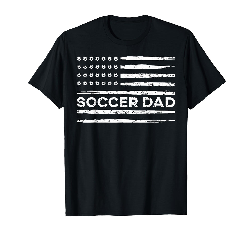 Soccer Dad Usa Flag Distressed T-Shirt - Aesthetic Graphic for Adults
