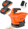 Battery Powered Seed Spreader, Fertilizer Spreader, Lightweight, Spreaders for Lawns, Broadcast Spreader, 8 Seed Settings & 6 Speed Levels, Spreader for Grass Seed, Fertilizer & Ice Melt