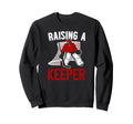 Raising Hockey Keeper Mom Sweatshirt - Fun Novelty Design for Adults