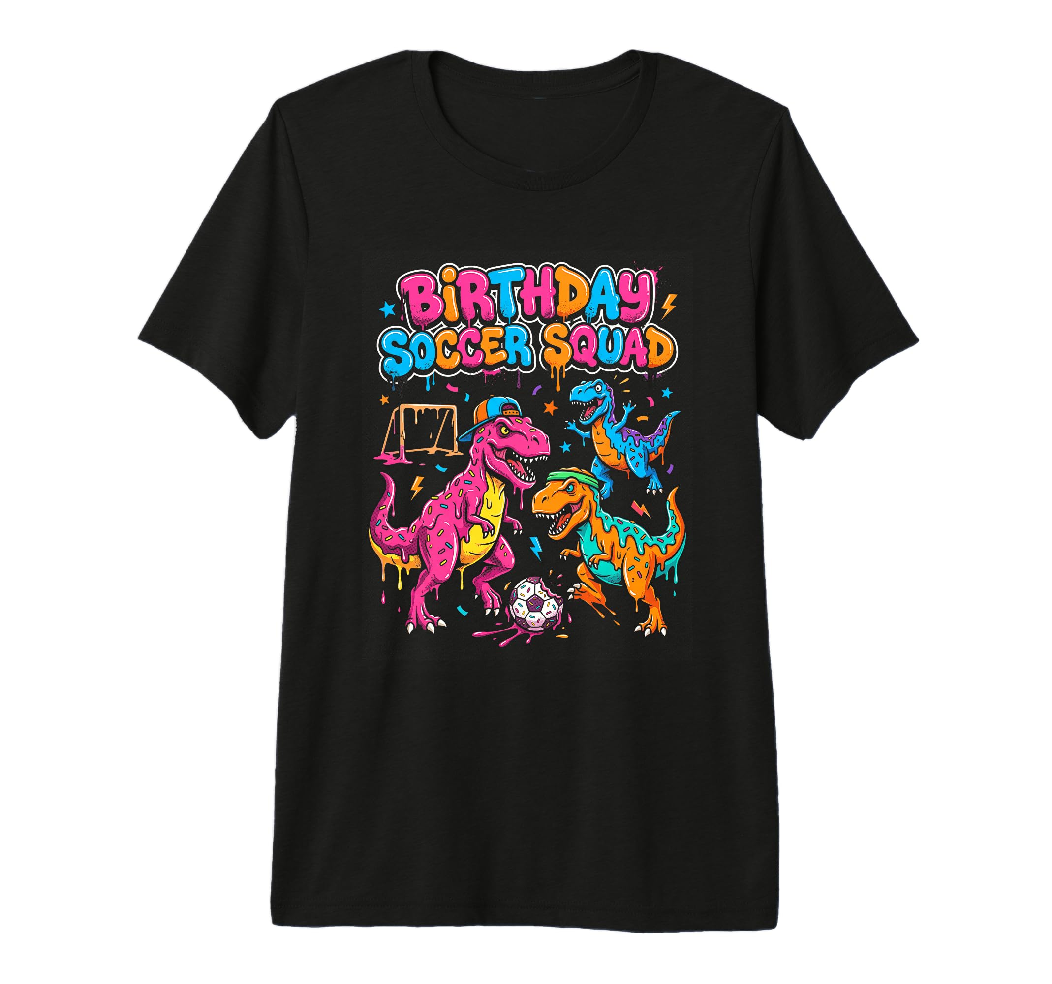 Funny Dino Soccer Squad T-Shirt - Fun Novelty Design for Adults