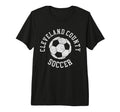 Cleveland County Soccer Distressed 90S Tri T-Shirt - Unique Graphic Unisex