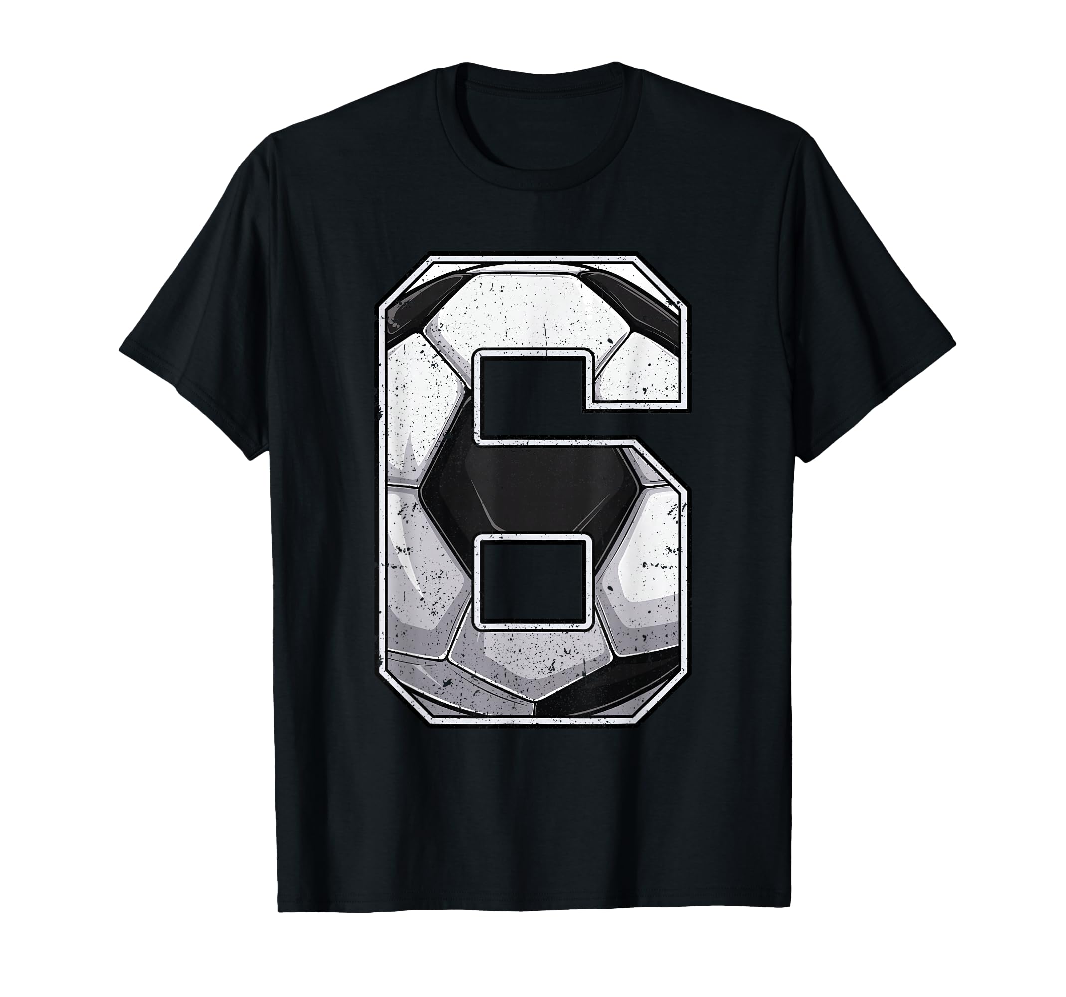 Soccer Sixth 6Th Birthday Six 6 Years Old T-Shirt - Trendy Graphic Unisex