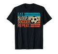 Eat Sleep Soccer Repet Goalie Player Fan T-Shirt - Minimalist Print Unisex