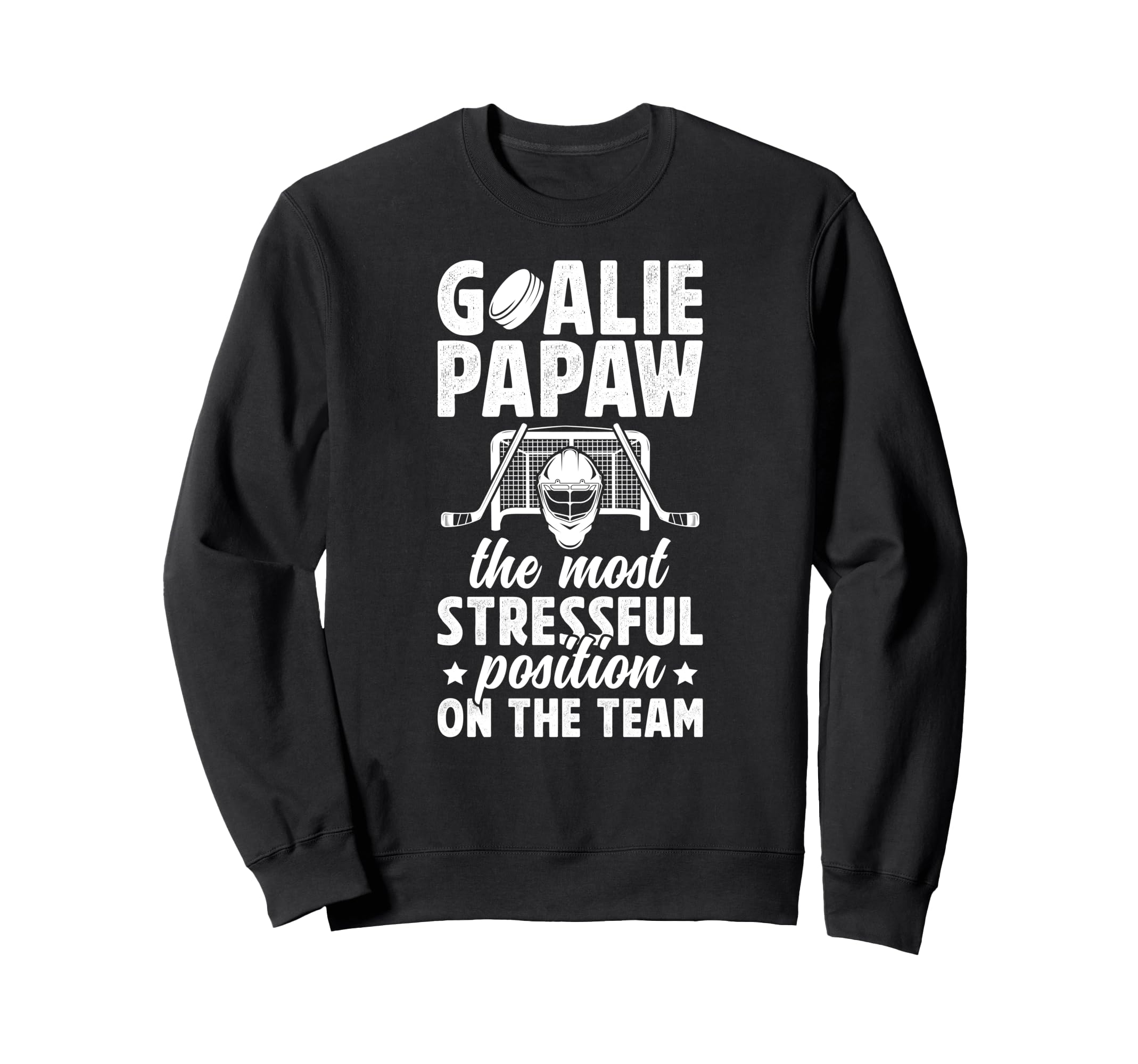 Funny Hockey Goalie Papaw Ice Sweatshirt - Minimalist Print for Adults