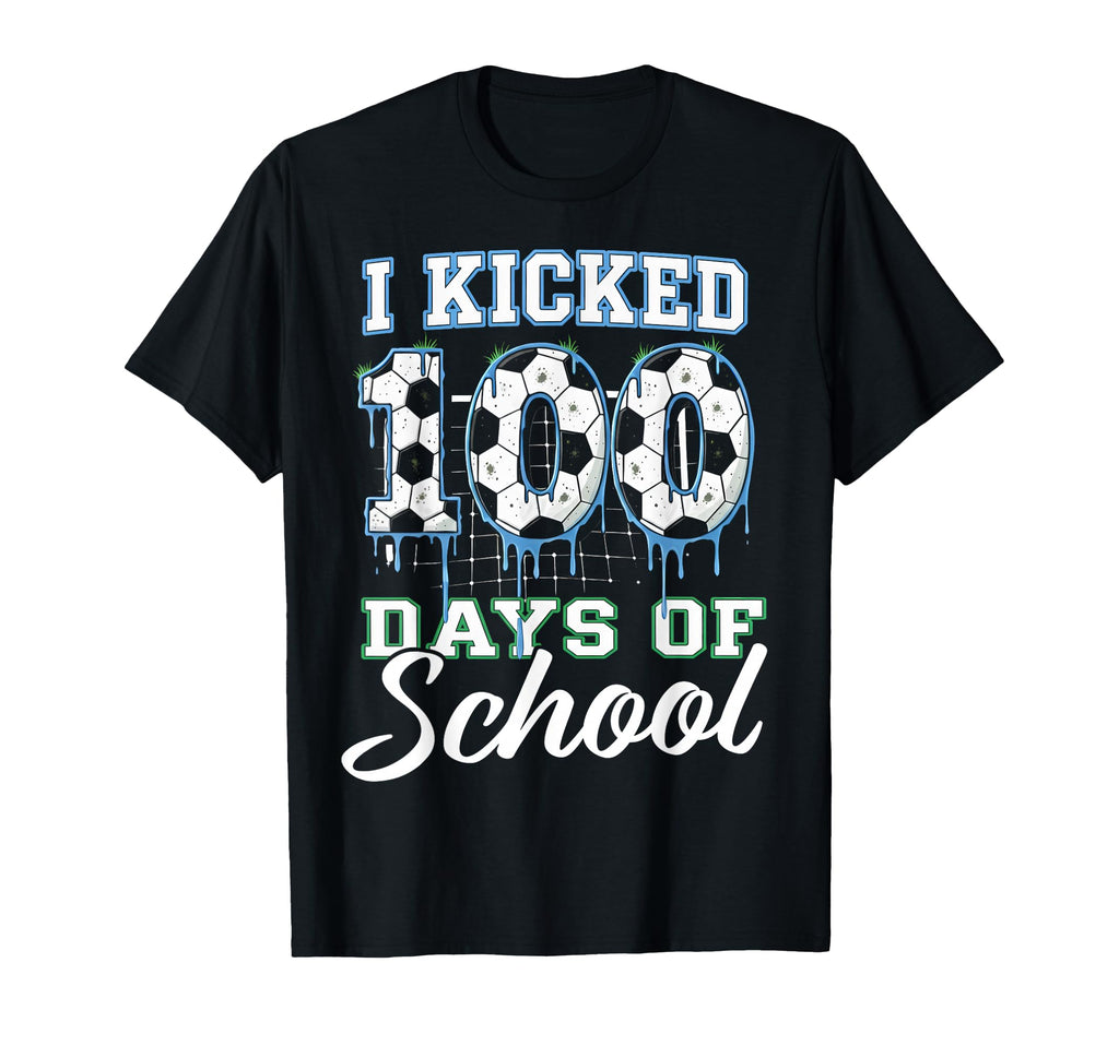 I Kicked 100 Days School Soccer Ice T-Shirt - Custom Art Print Unisex