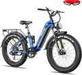 FREESKY Electric Bike for Adults,105mile Long Range Ebike, 2000W Motor 37MPH Fast Step-Thru E Bike 25Ah Samsung Cells Battery Full Suspension Electric Dirt Bicycle 26'' Fat Tire for Commuter Mountains