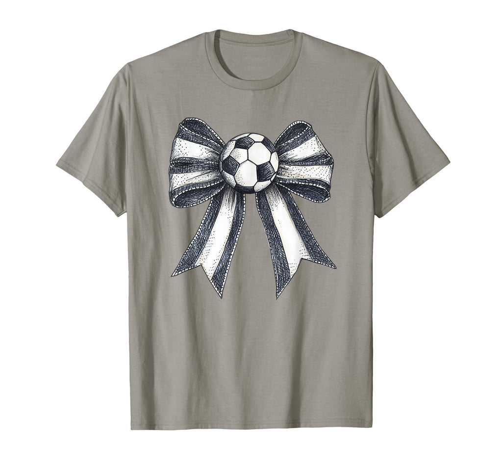 Soccer Coquette Bow Watercolor And T-Shirt - Trendy Graphic for Adults