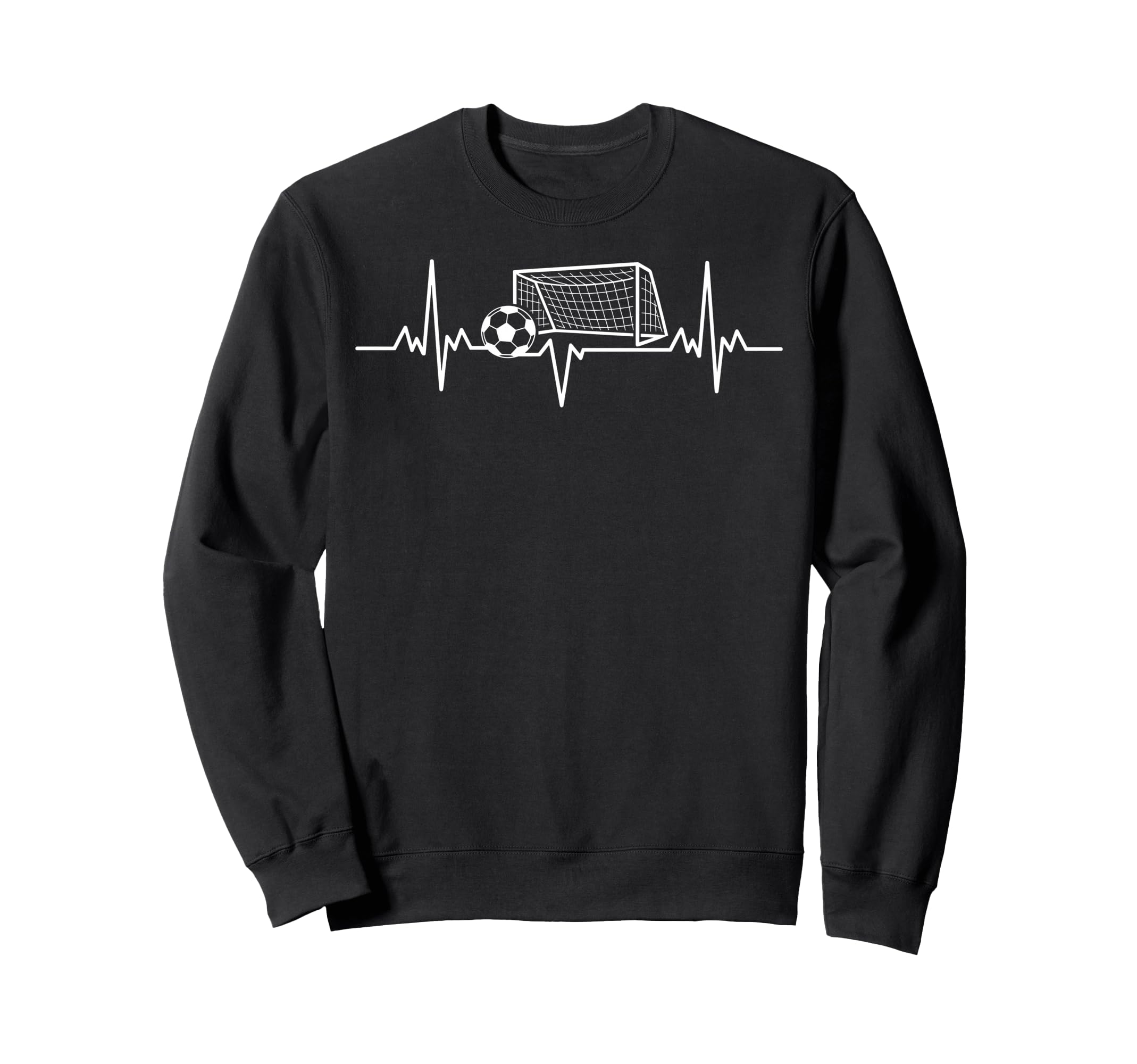 Soccer Heartbeat Football Lovers Sweatshirt - Minimalist Print for Adults