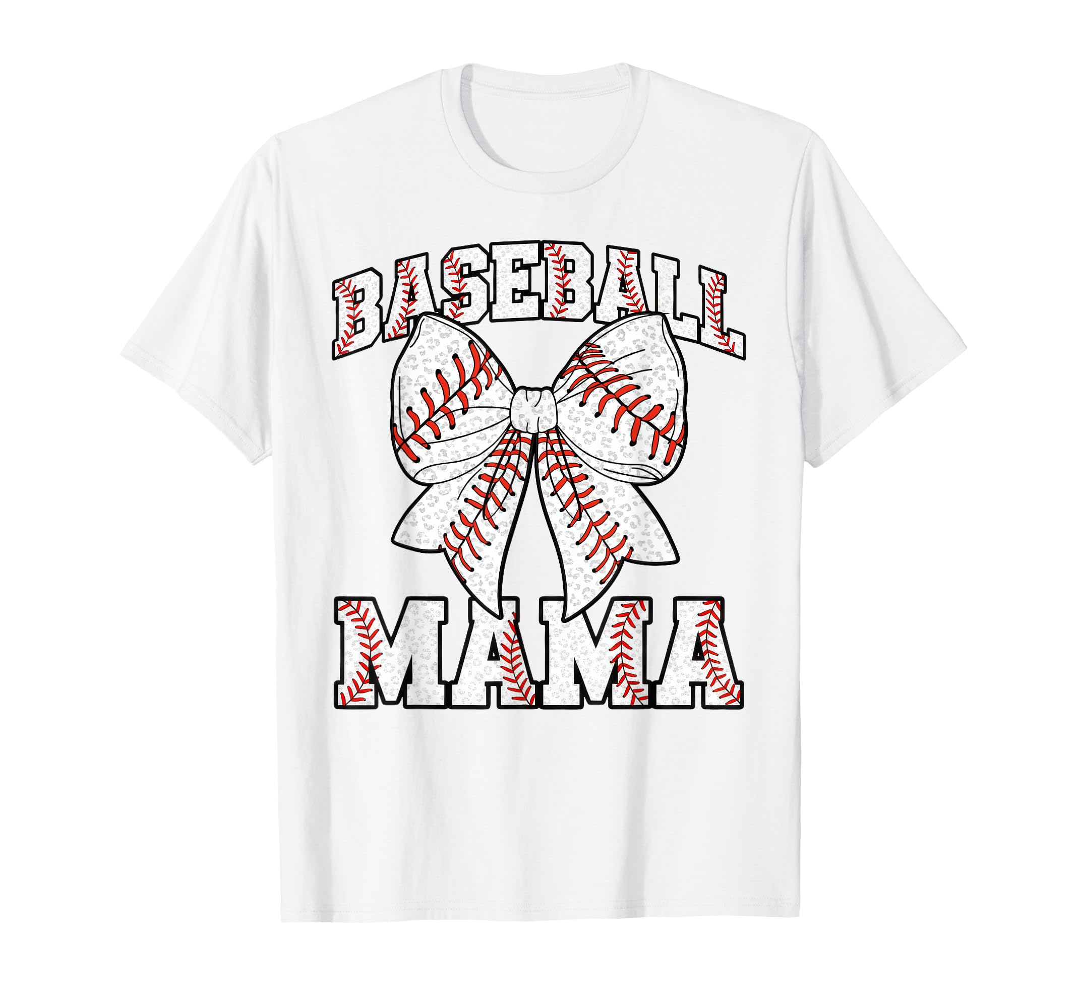 Baseball Mama Sports Mom Leopard T-Shirt - Casual Everyday Wear for Adults