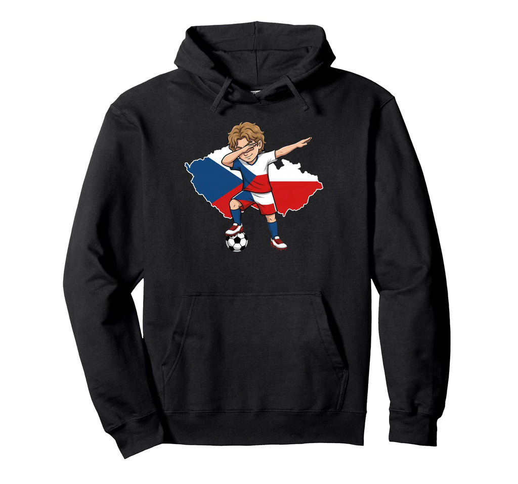 Czech Republic Soccer Dab Flag Football Hoodie - Trendy Graphic Men Women
