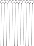 10 Inch Metal Barbecue Skewers, Stainless Steel BBQ Skewers, Shish Kebab Kabob Skewers 12 Pcs