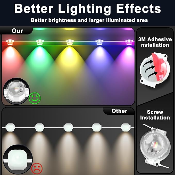 150FT Permanent Outdoor RGB Lights,Waterproof Smart LED Eaves Lights with App/Remote Control,for Christmas and All Holiday Decor,Daily and Accent Lighting,House Roof and Garden Lighting