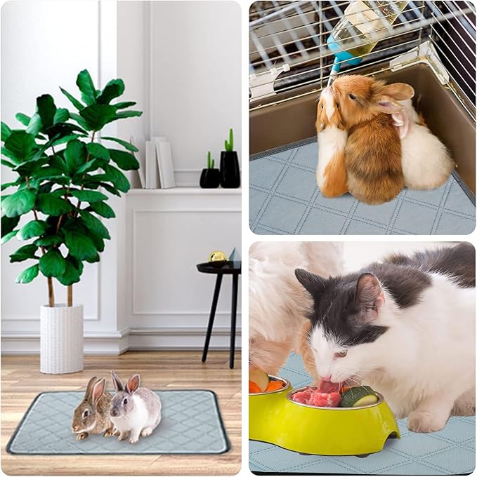 4 Pack Guinea Pig Cage Liners for C&C 2x1 Habitat Washable Guinea Pig Bedding Super Absorbent | Waterproof | Non Slip| Reusable Guinea Pig Pee Pads for Small Animals Cages-28 x 14 Inch