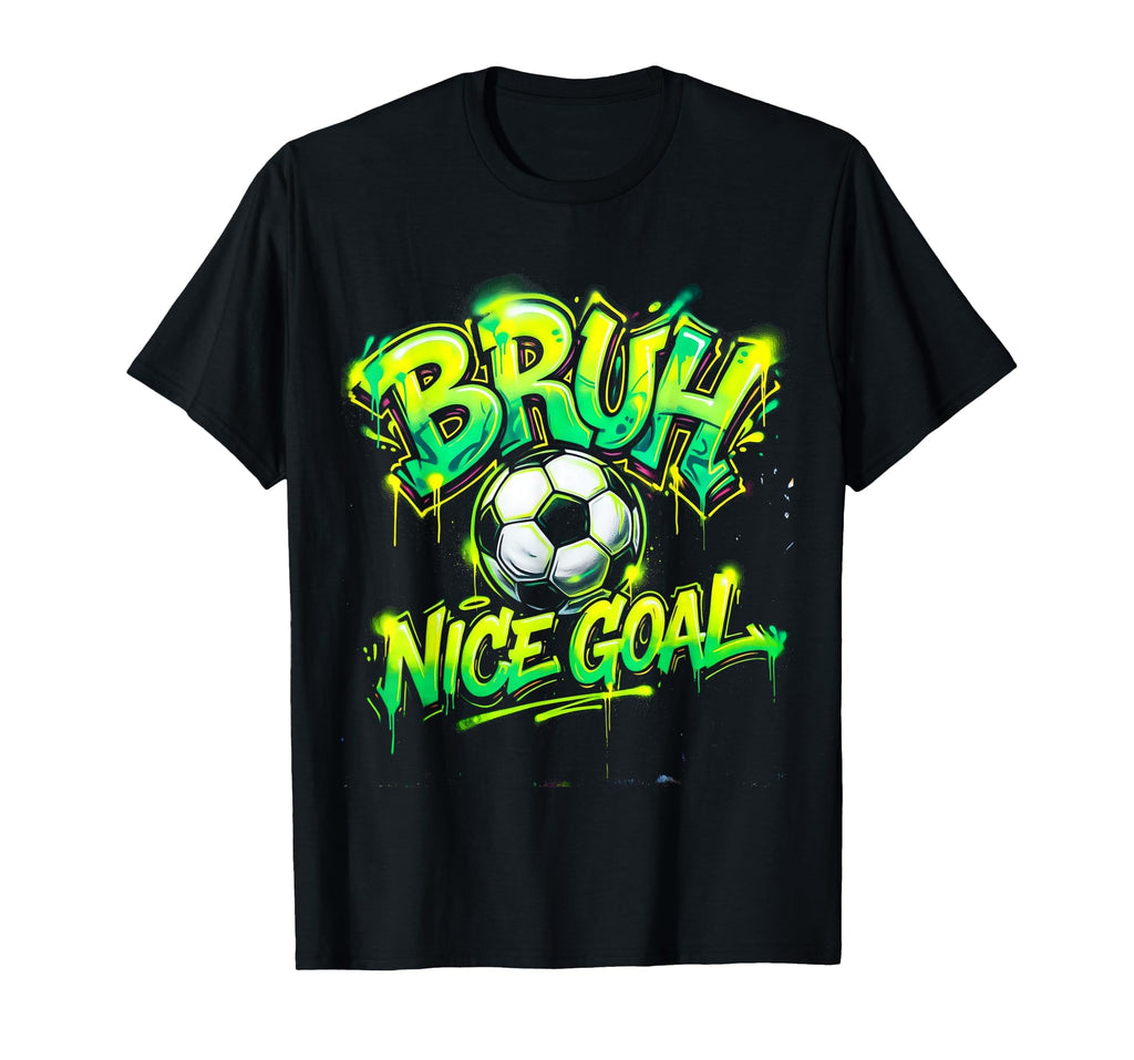 Bruh Nice Goal Soccer Ball Funny T-Shirt - Minimalist Print for Adults