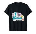 I Love Soccer Funny Soccer Flowers T-Shirt - Custom Art Print Men Women