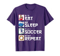 Eat Sleep Soccer Repeat Japanese T-Shirt - Aesthetic Graphic Unisex