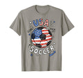 American Flag Soccer Ball Football Ball T-Shirt - Graphic Print for Adults