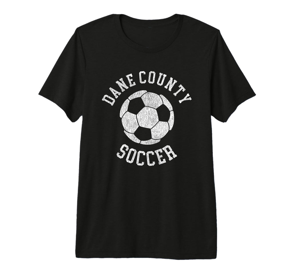 Dane County Soccer Distressed 90S Tri T-Shirt - Unique Graphic Men Women