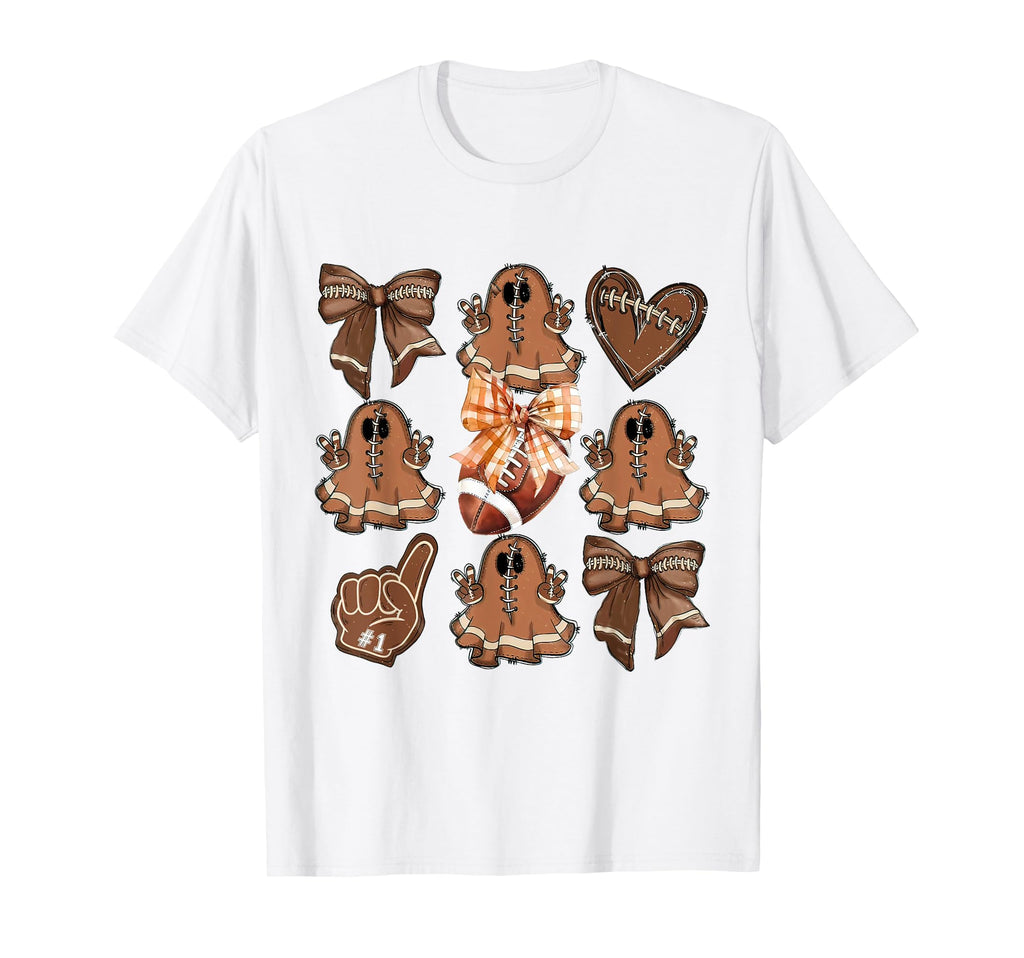Coquette Bow Football Ghost Soccer T-Shirt - Custom Art Print Unisex