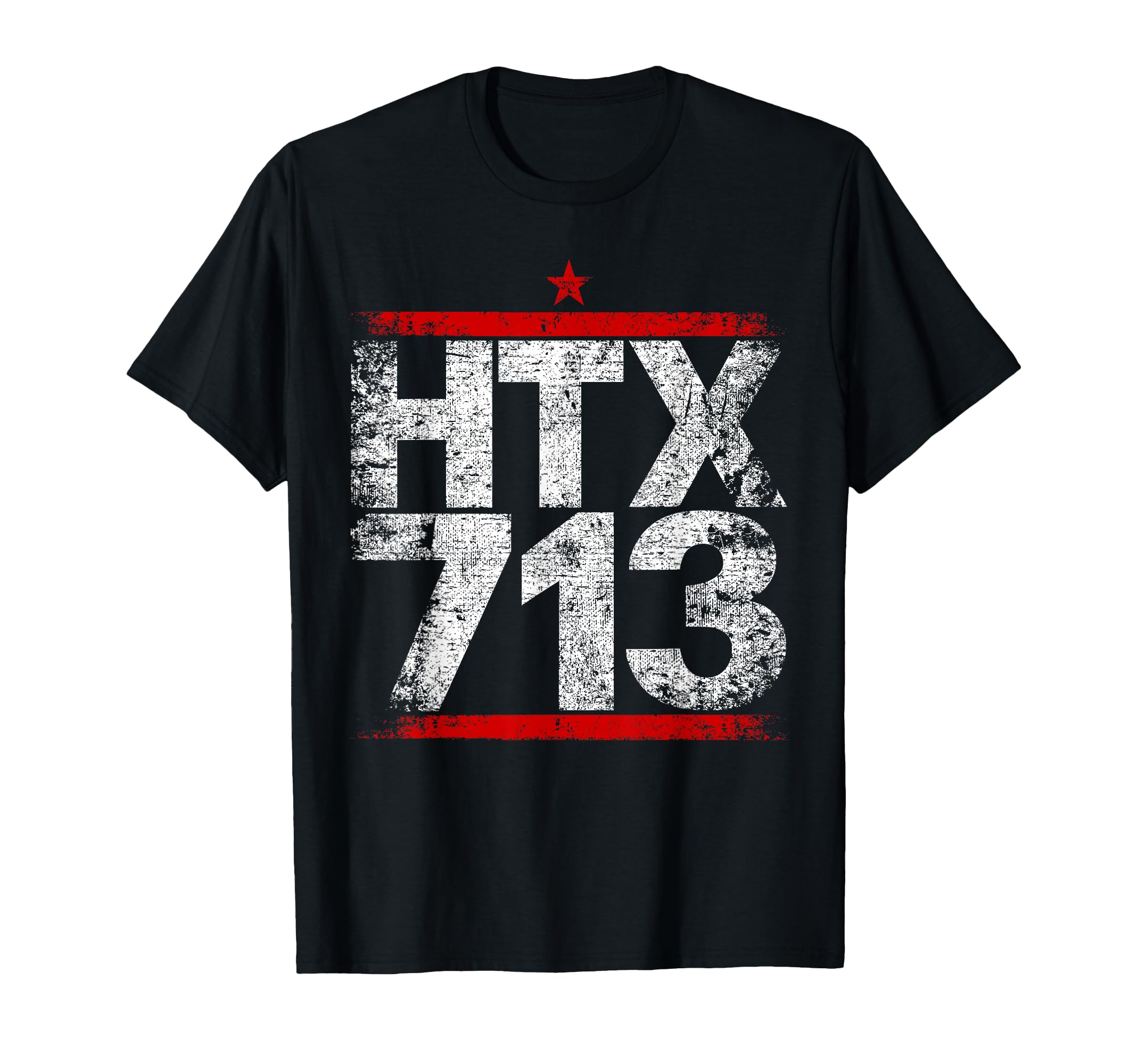 Htx 713 Houston Strong H Town Distressed T-Shirt - Custom Art Print Unisex