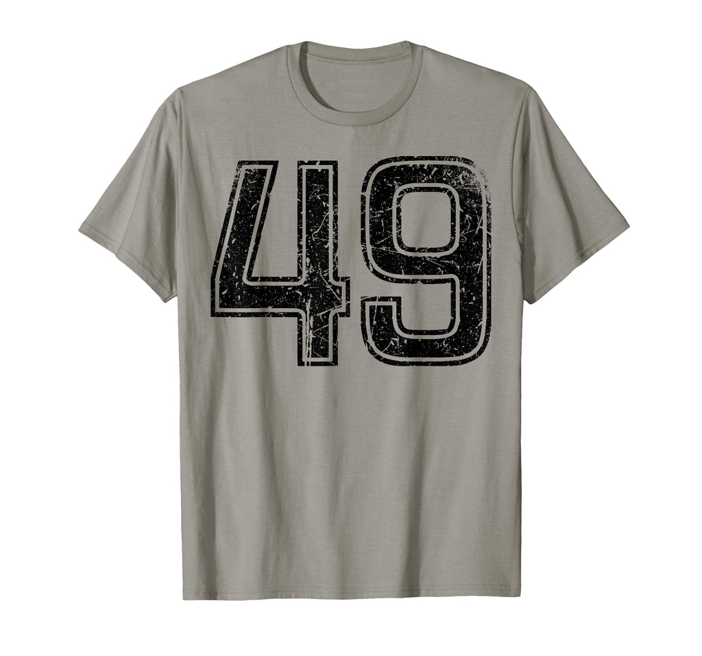 Black Sport Team Number 49 T-Shirt - Aesthetic Graphic Men Women