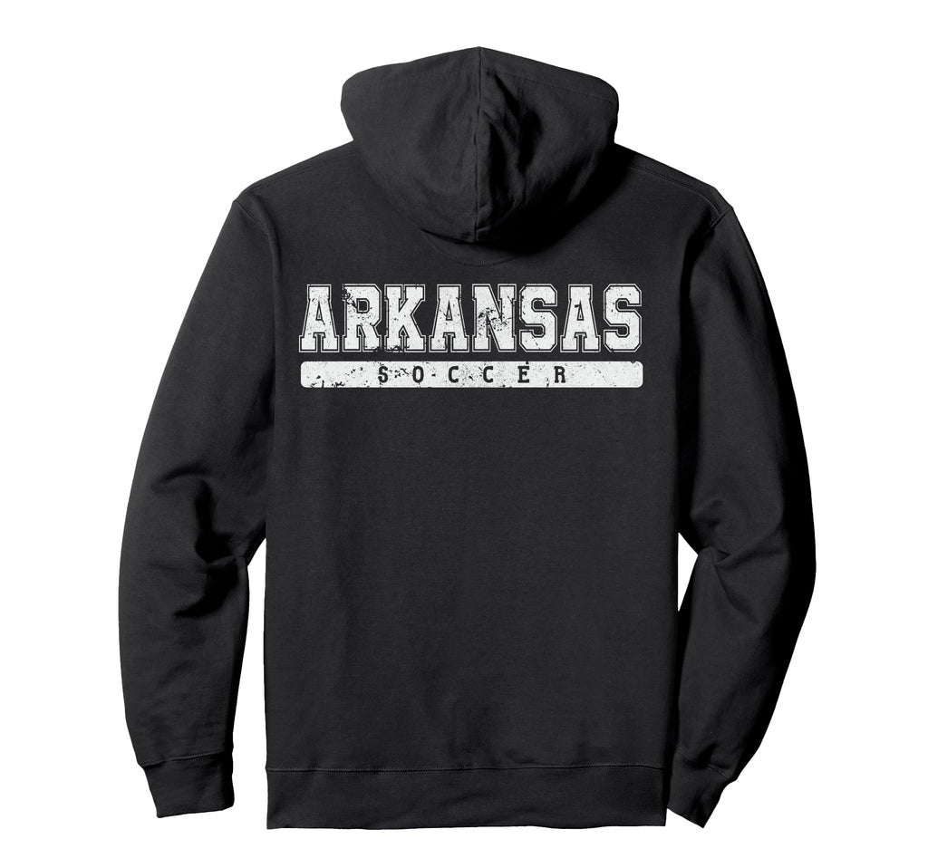 Arkansas Soccer White Text Hoodie - Graphic Print Men Women