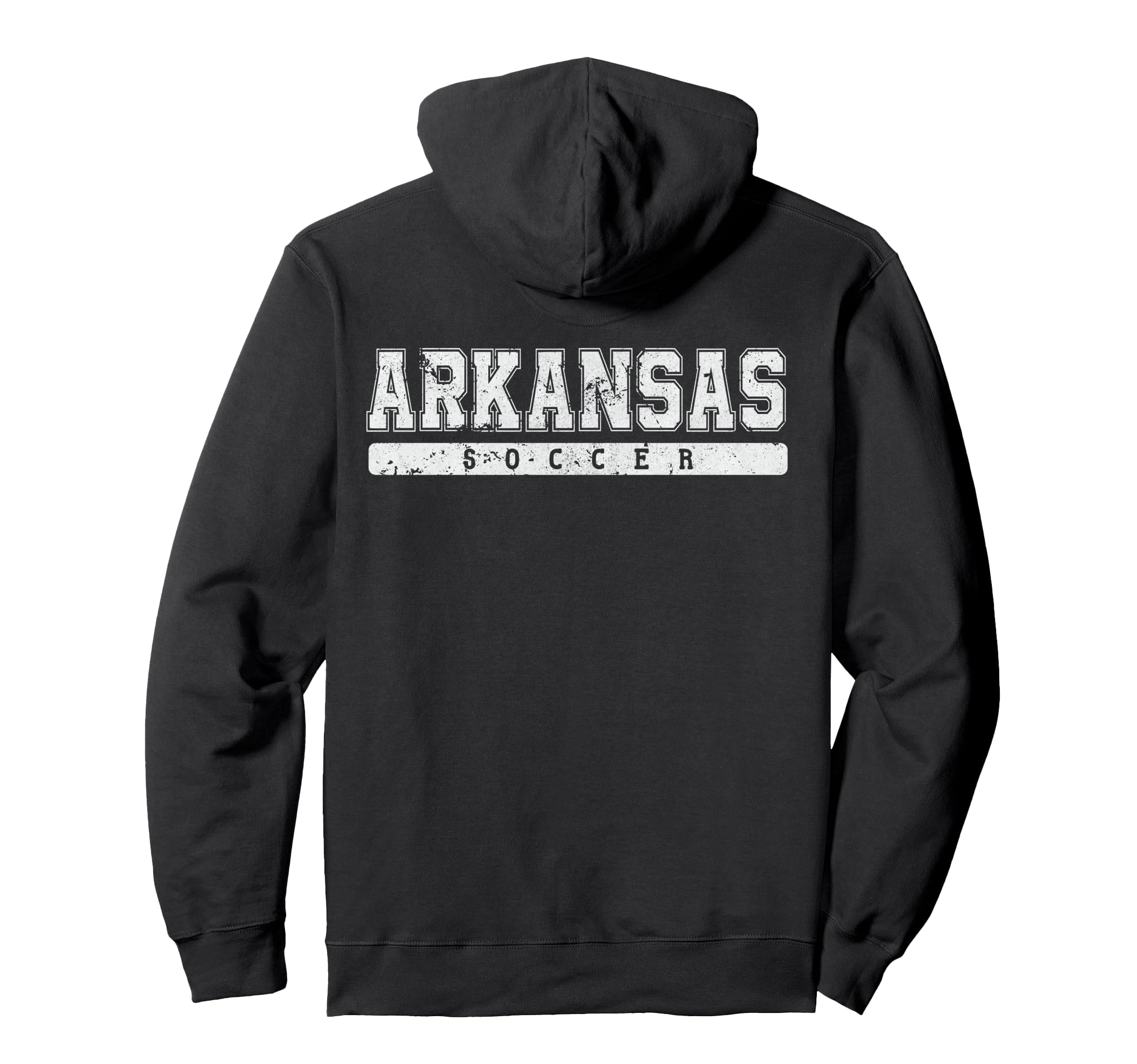Arkansas Soccer White Text Hoodie - Graphic Print Men Women