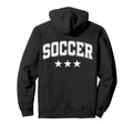Soccer All White Stars Text Hoodie - Graphic Print Unisex