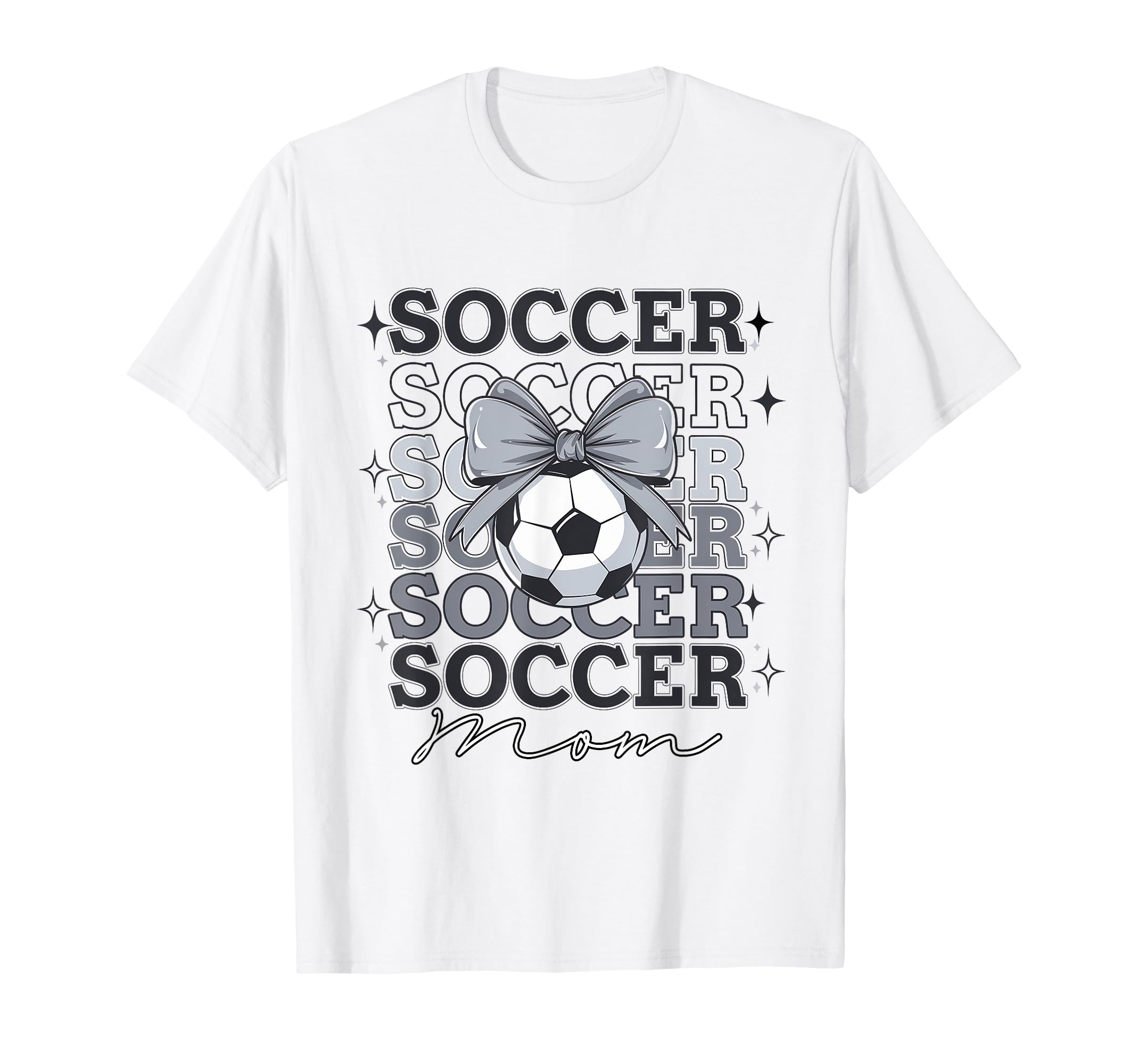 Groovy Soccer Mom Mother Coquette Bow T-Shirt - Trendy Graphic Unisex