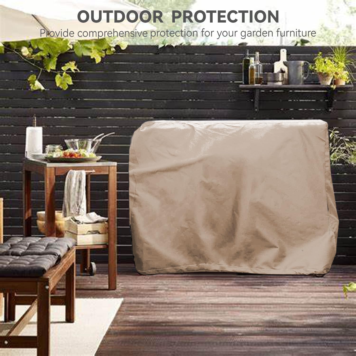 Outdoor Pizza Oven Table Cover for Nuuk Three-Shelf Heavy Duty Rolling Outdoor Pizza Oven Table and ooni Pizza Oven Stand Modular Table,600D Heavy Duty Waterproof Cover,Khaki