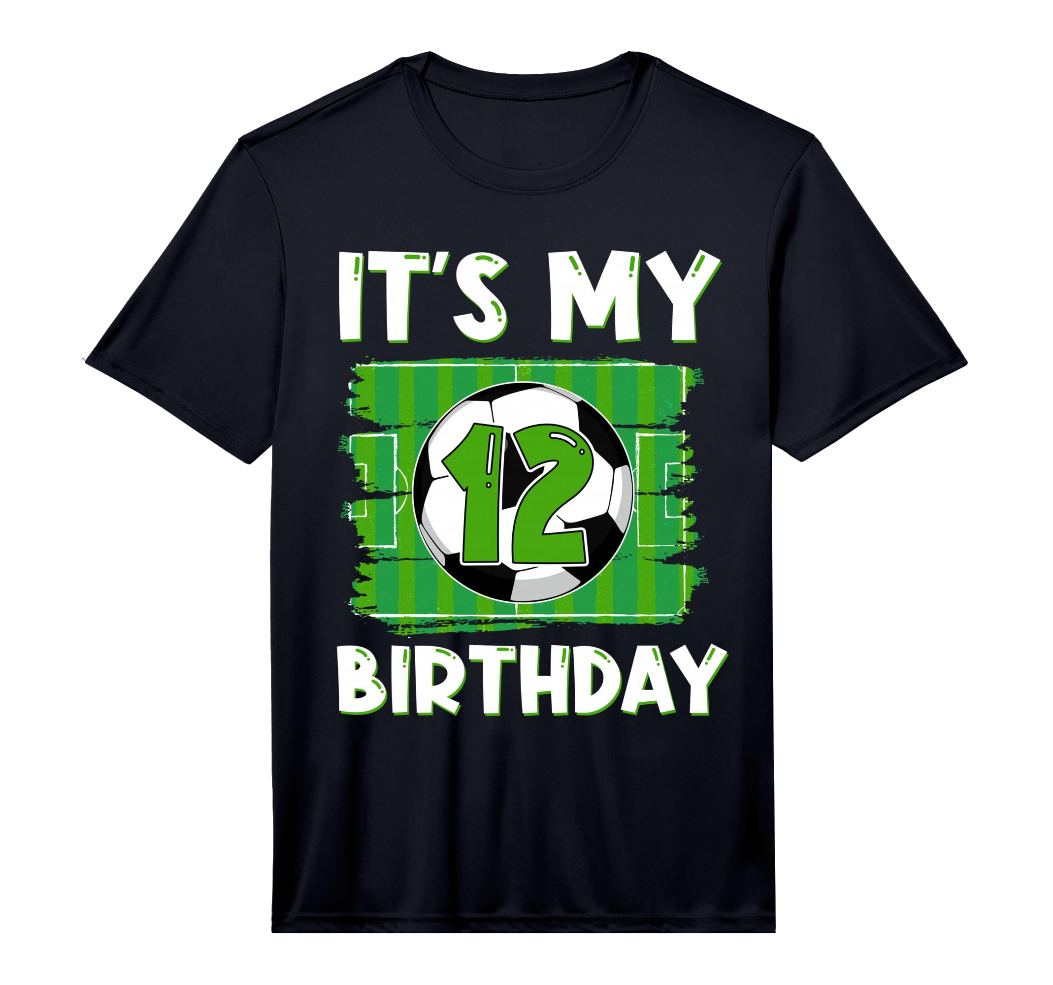 Its My 12 Years Old Birthday Soccer T-Shirt - Graphic Print for Adults