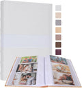 RECUTMS Photo Album with Writing Space 4x6 300 Pockets Photo Book,Leather Cover Picture Album with Memo Areas for Wedding Anniversary Family Baby Couple Valentines Graduation Travel (White)