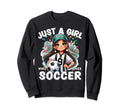 Just Who Loves Soccer Funny Sweatshirt - Casual Everyday Wear Men Women