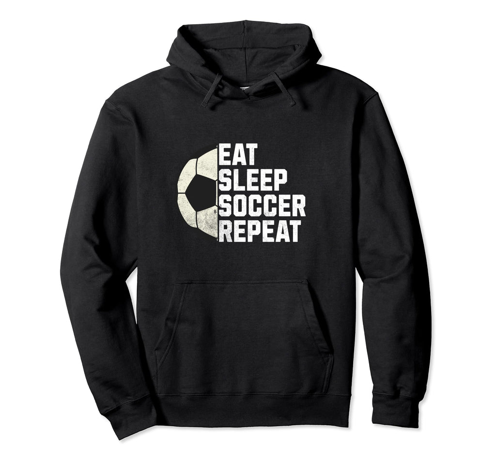 Eat Sleep Soccer Repeat Soccer Hoodie - Aesthetic Graphic for Adults