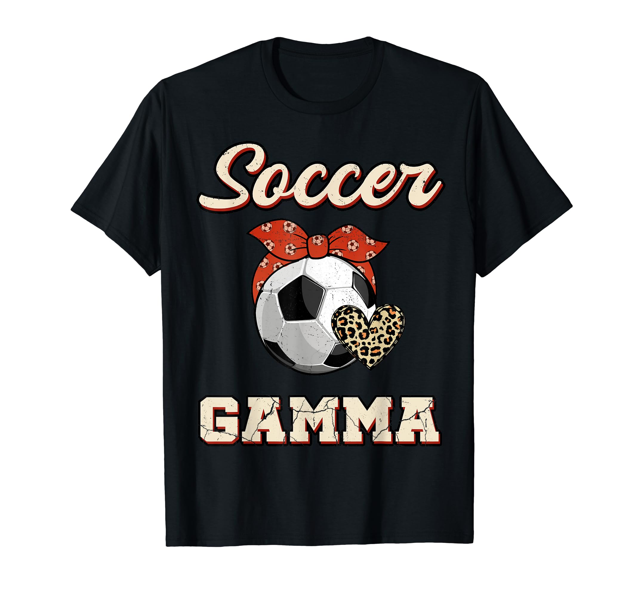 Soccer Gamma Bandana Leopard Heart T-Shirt - Aesthetic Graphic for Adults