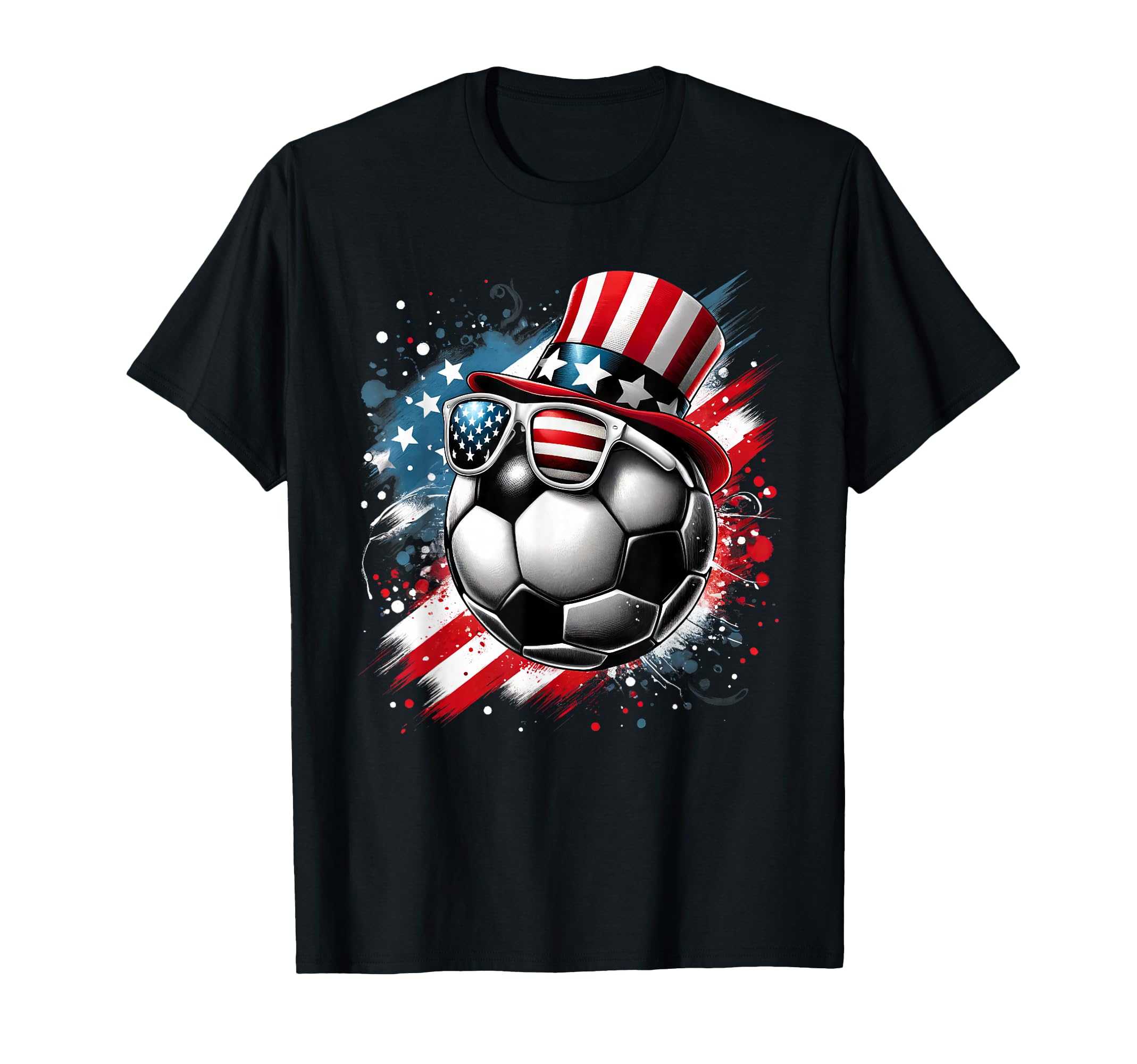 Soccer Ball 4Th July Funny Sunglasses T-Shirt - Novelty Apparel Unisex