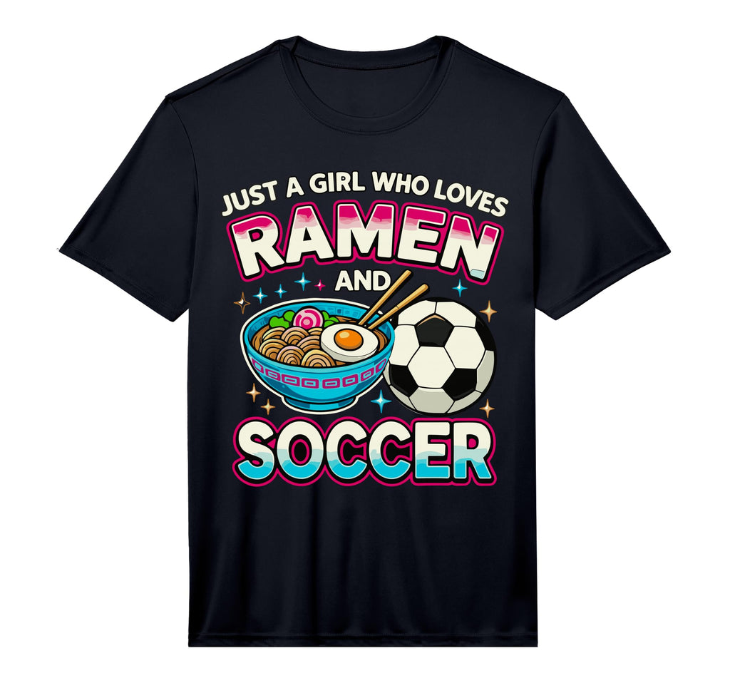 Just Who Loves Ramen And Soccer T-Shirt - Unique Graphic Men Women