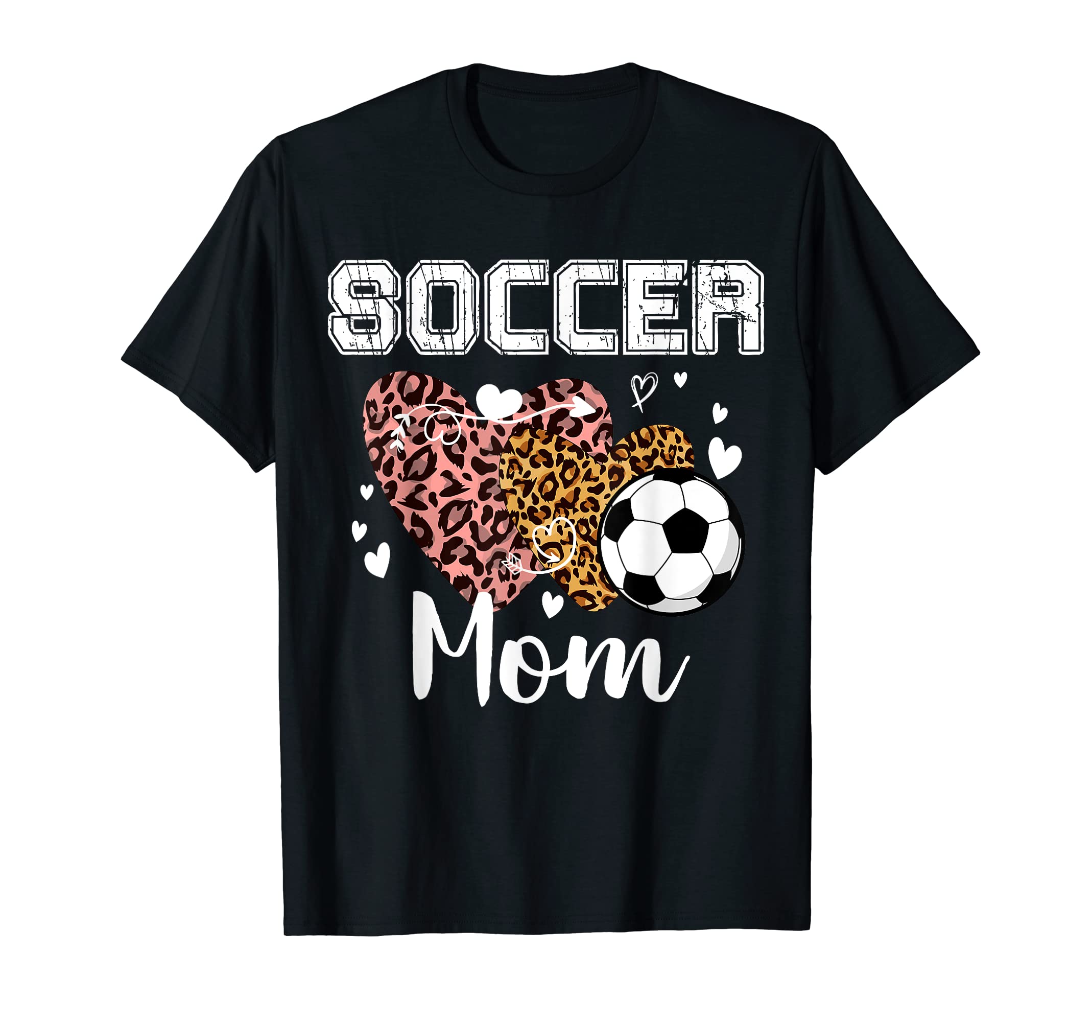 Soccer Mom Heart Leopard Grandma T-Shirt - Aesthetic Graphic Unisex