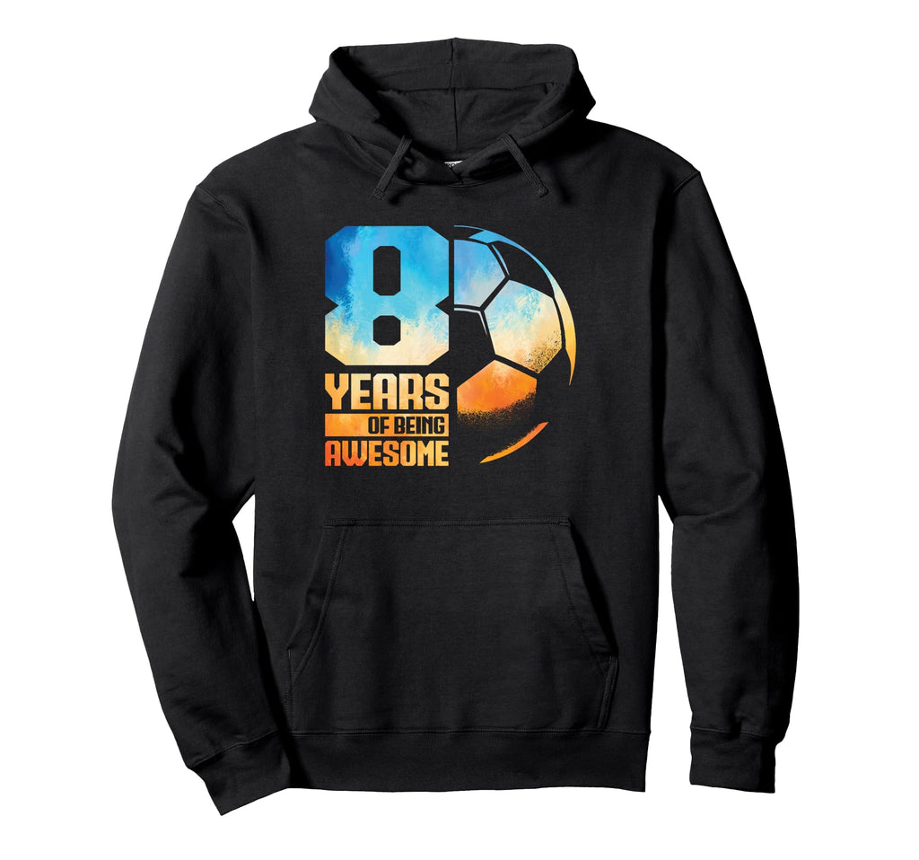 8Th Birthday Soccer Player Football 8 Hoodie - Minimalist Print for Adults