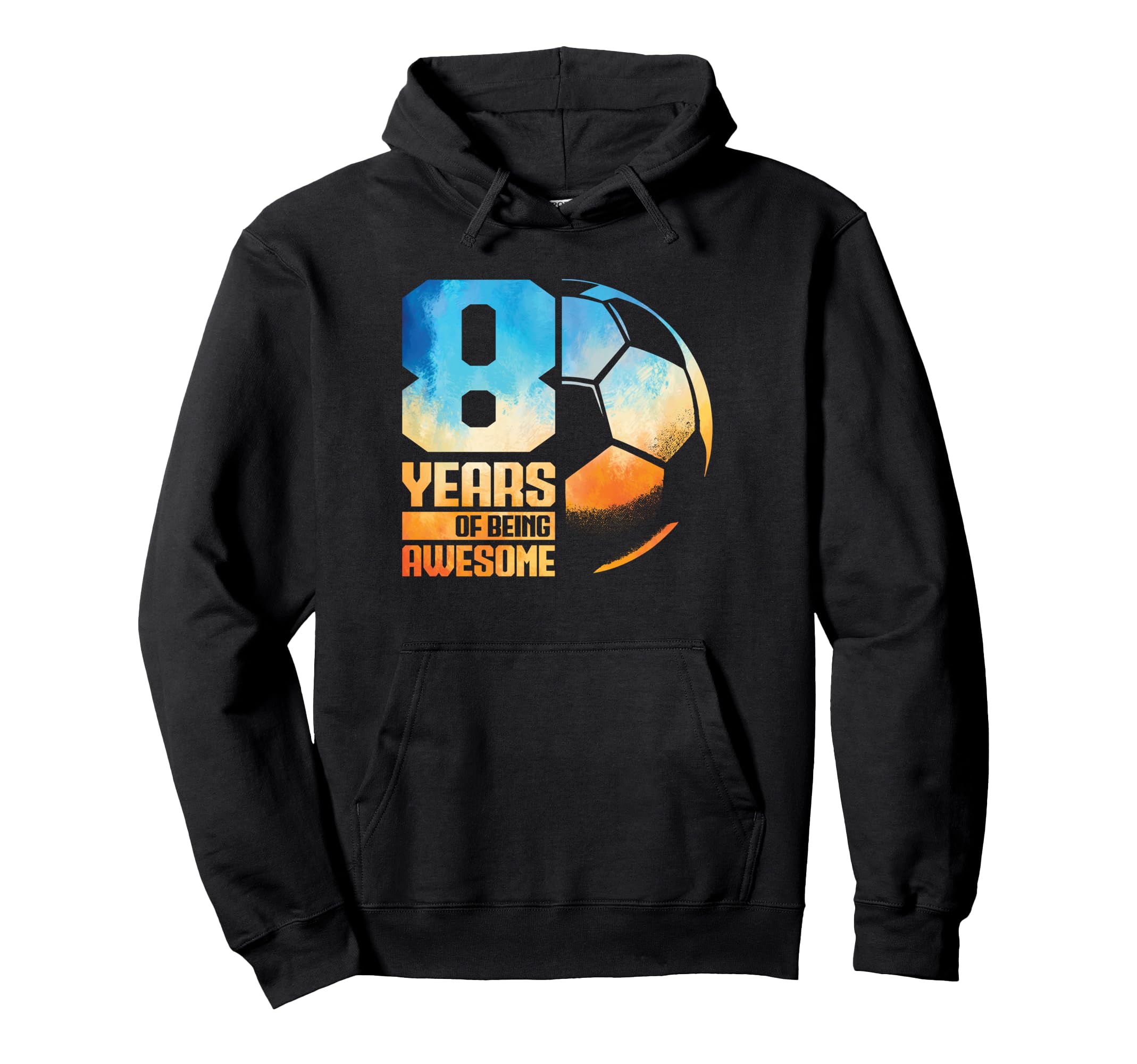 8Th Birthday Soccer Player Football 8 Hoodie - Minimalist Print for Adults