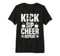 Kick Sip Cheer Repeat Soccer Coffee T-Shirt - Minimalist Print Men Women