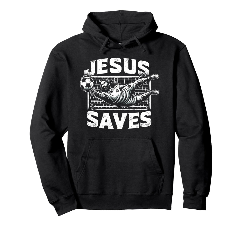 Jesus Saves Soccer Goalie Hoodie - Casual Everyday Wear Men Women