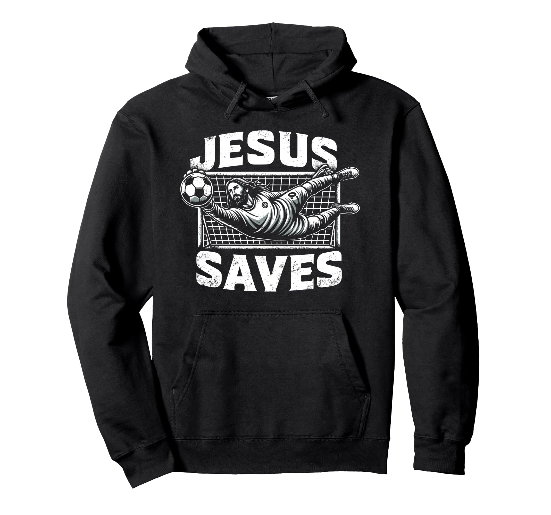 Jesus Saves Soccer Goalie Hoodie - Casual Everyday Wear Men Women
