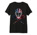 Lacrosse Goalie Lax Goalkeeper Tri Blend T-Shirt - Unique Graphic Men Women