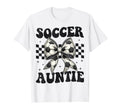 Soccer Auntie Funny Coquette Bow T-Shirt - Fun Novelty Design for Adults