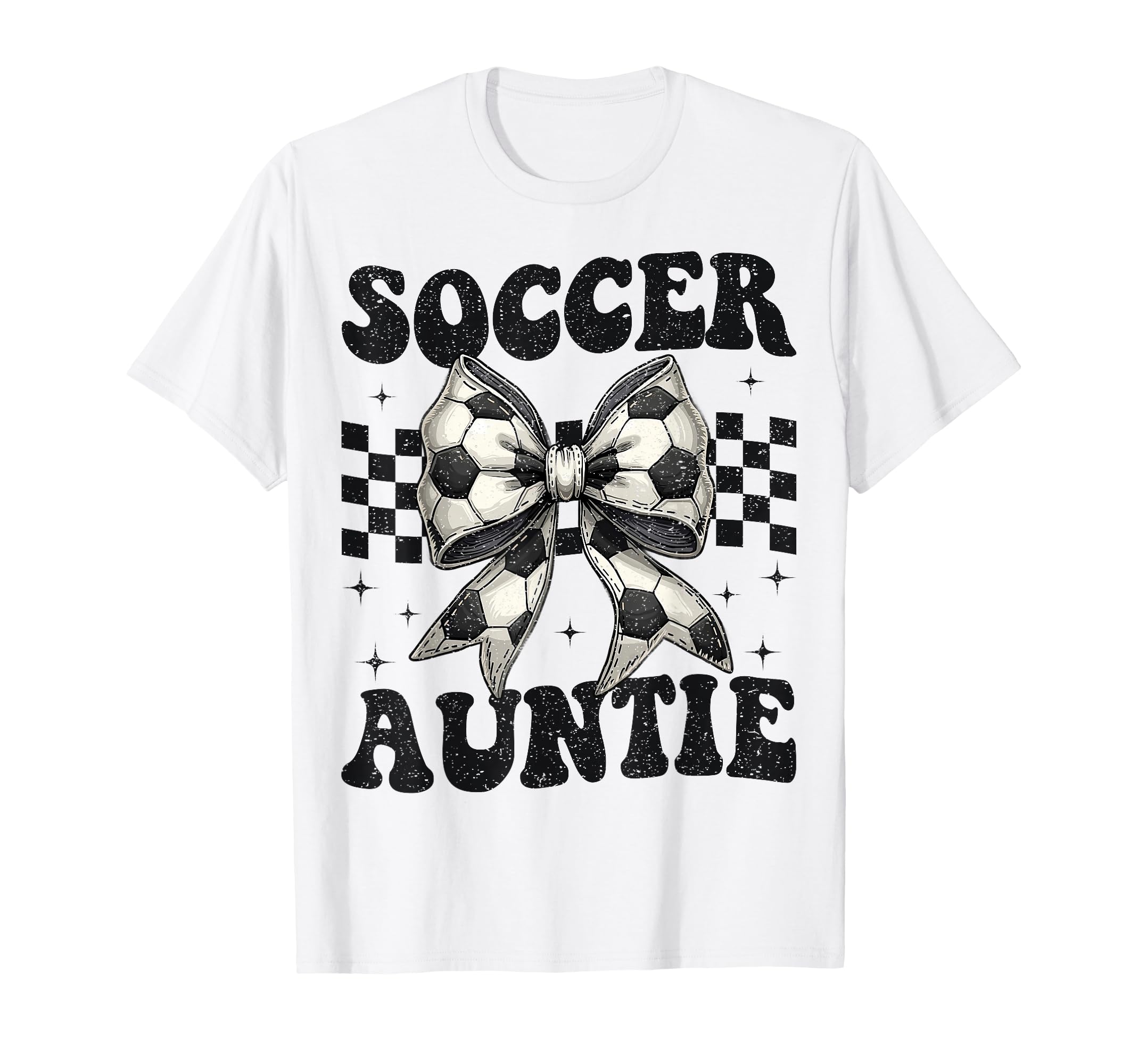 Soccer Auntie Funny Coquette Bow T-Shirt - Fun Novelty Design for Adults