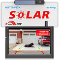 AUTO-VOX Solar Wireless Backup Camera:5" HD 1080P Monitor,3 Mins DIY Installation & 5000 mAh Battery Powered Solar Back Up Camera Systems, IP69K Waterproof Reverse Camera for Car, Van, Truck, Trailer