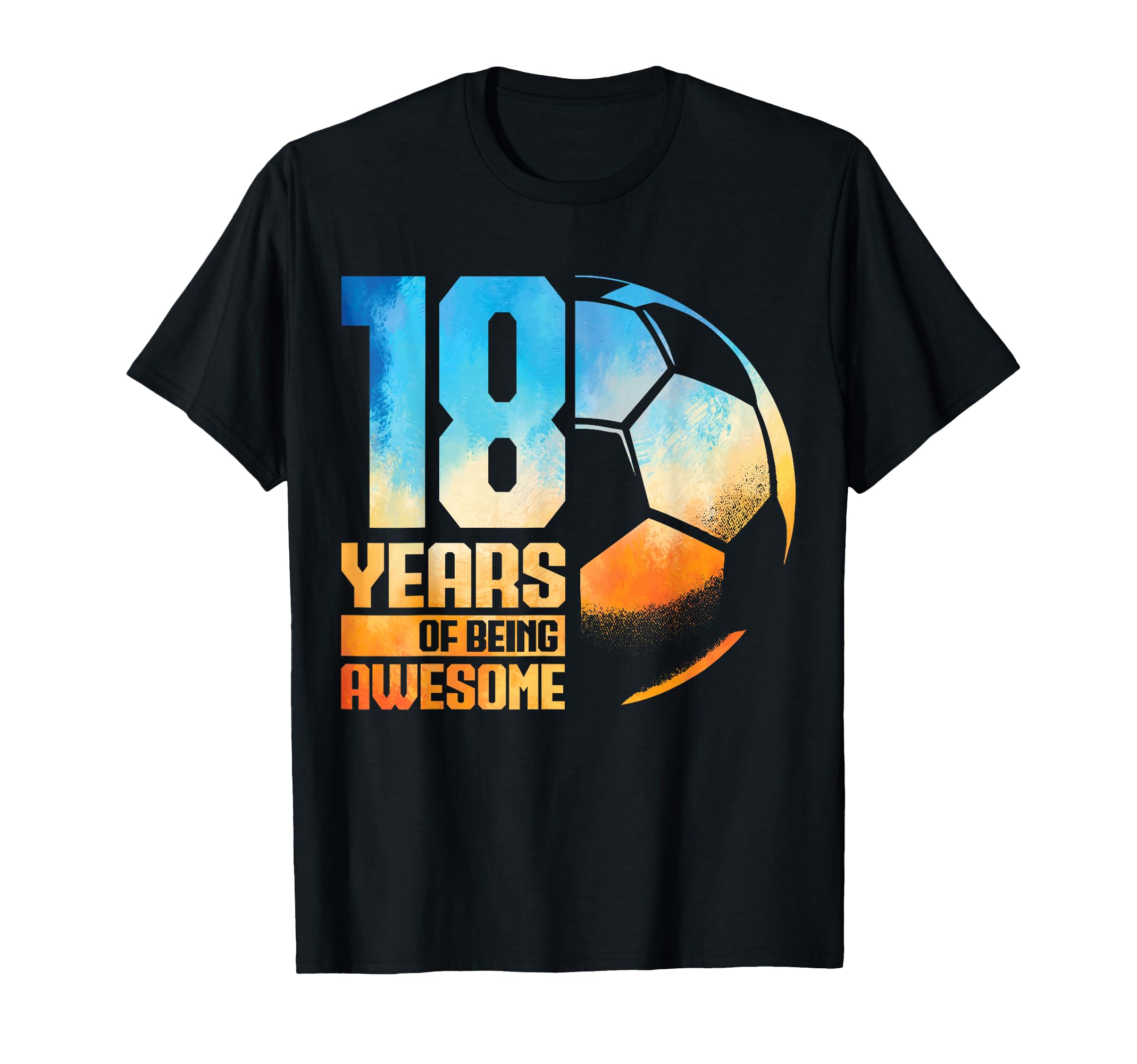 18Th Birthday Soccer Player Football 18 T-Shirt - Graphic Print for Adults