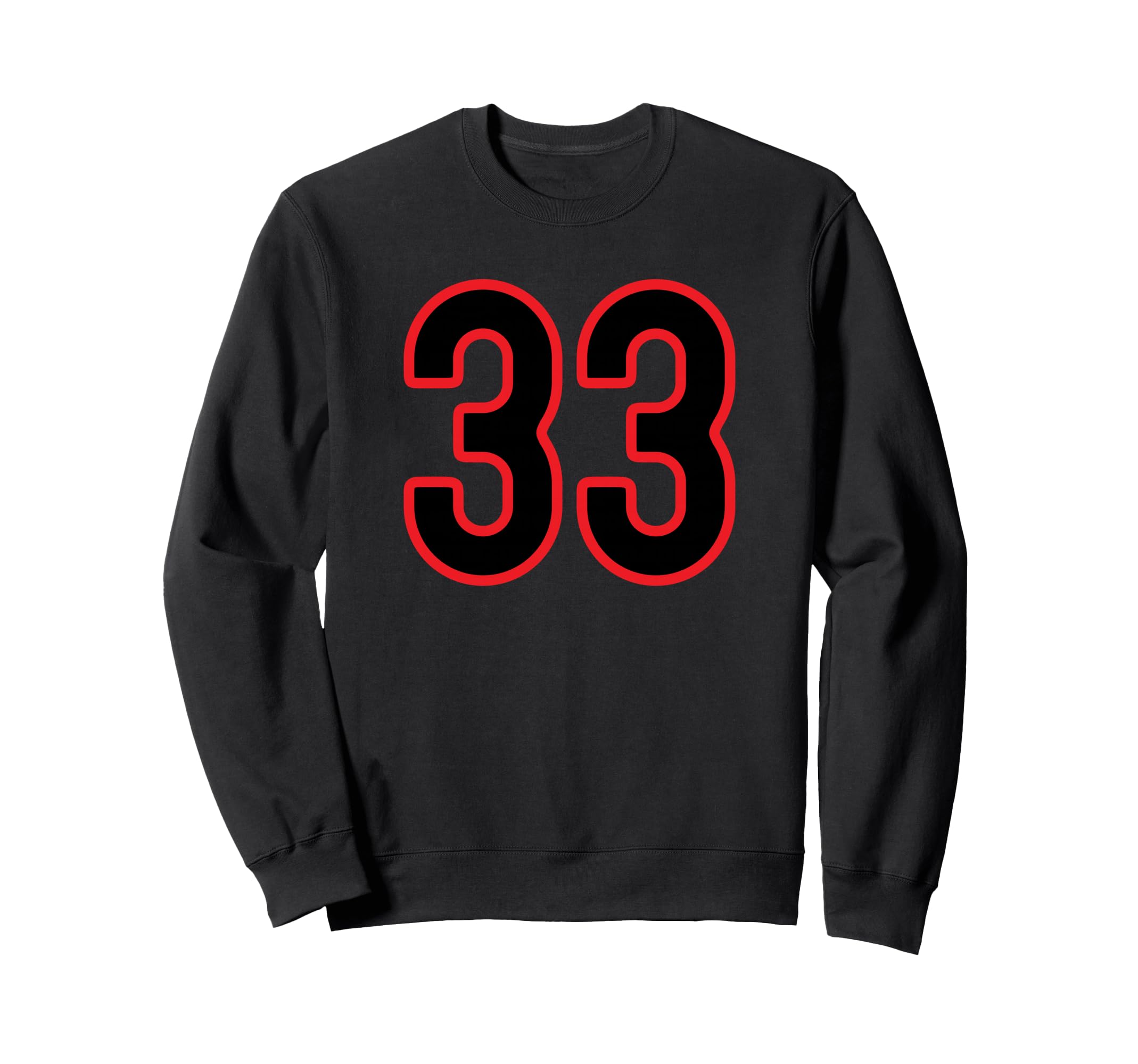 Red Black Sport Team Number 33 Sweatshirt - Streetwear Style Unisex